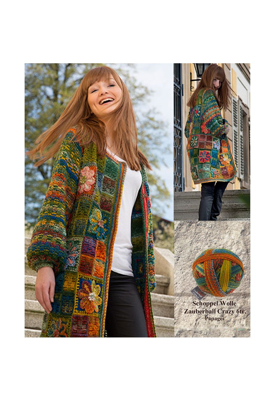 hæklekit "vintage flower garden jacket"- schoppel wolle