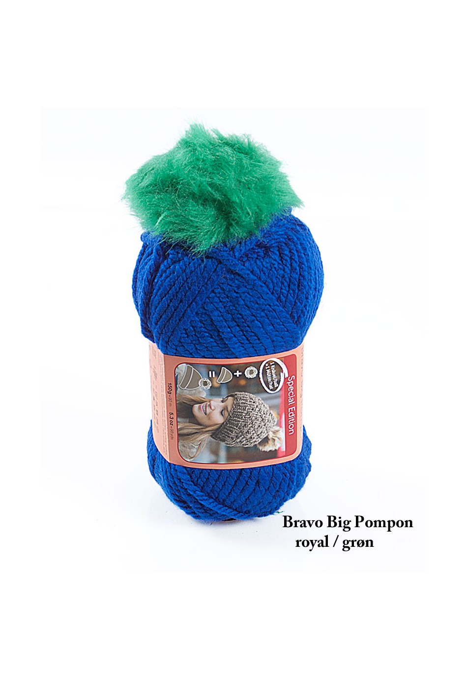 mammal klap Slud Bravo Big Pompon strikkegarn tilbud med gratis opskrift til hue