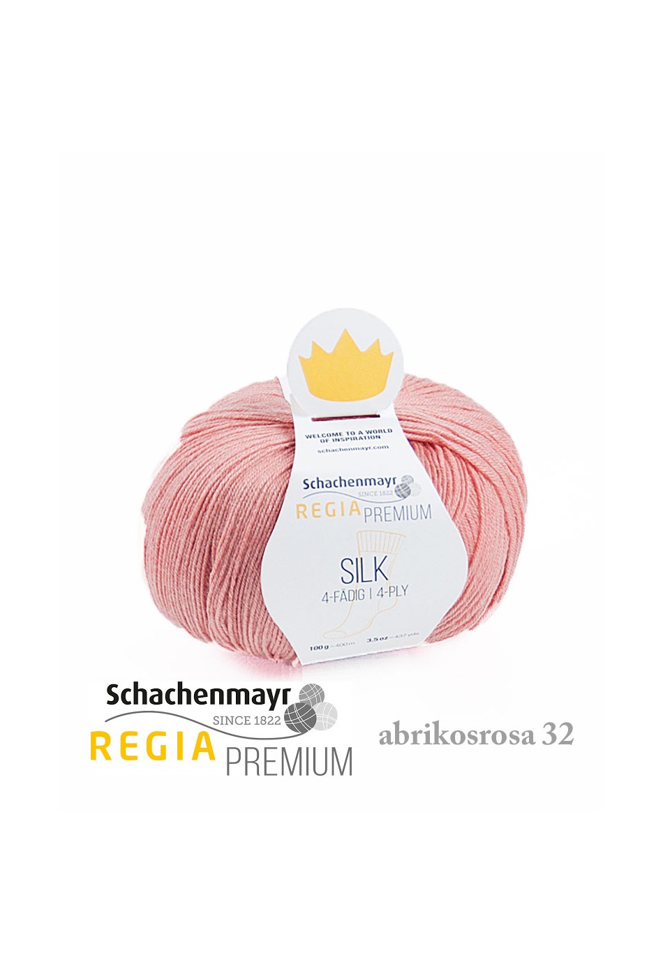 Manchuriet Orientalsk Af storm Regia Premium Silk Strømpegarn - med merino og silke abrikosrosa